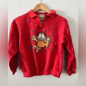 Vintage Garfield 1/4 Zipped Sweatshirt